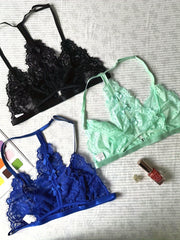 3pcs Lace Wireless Bras Sexy Lingerie Women's Underwear