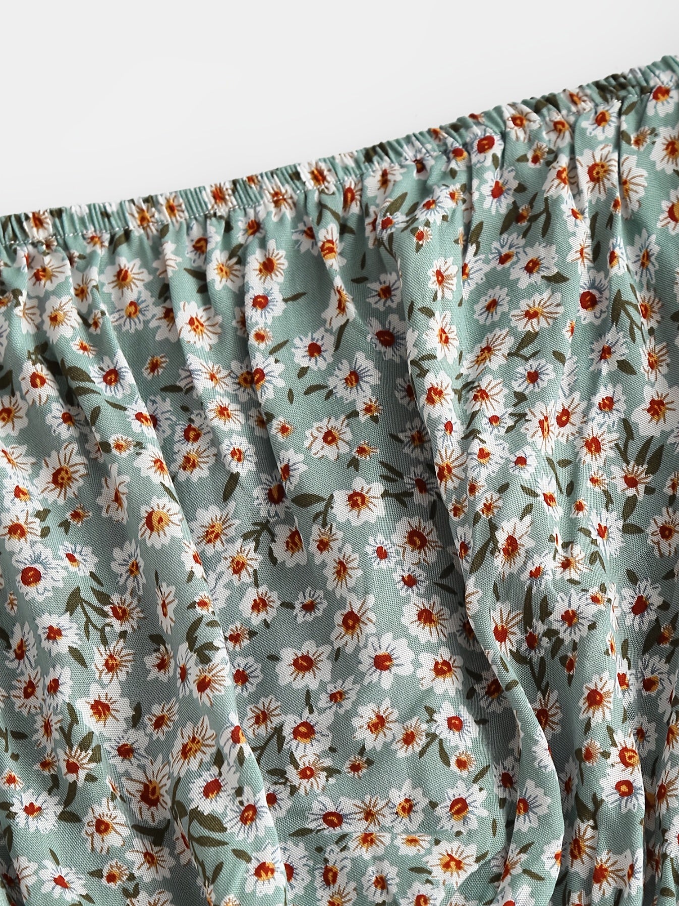 Boho Ditsy Floral Off Shoulder Jumpsuit Short Length