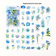 100pcs Four Seasons Flower Collection Stickers Retro Plant Flower Stickers