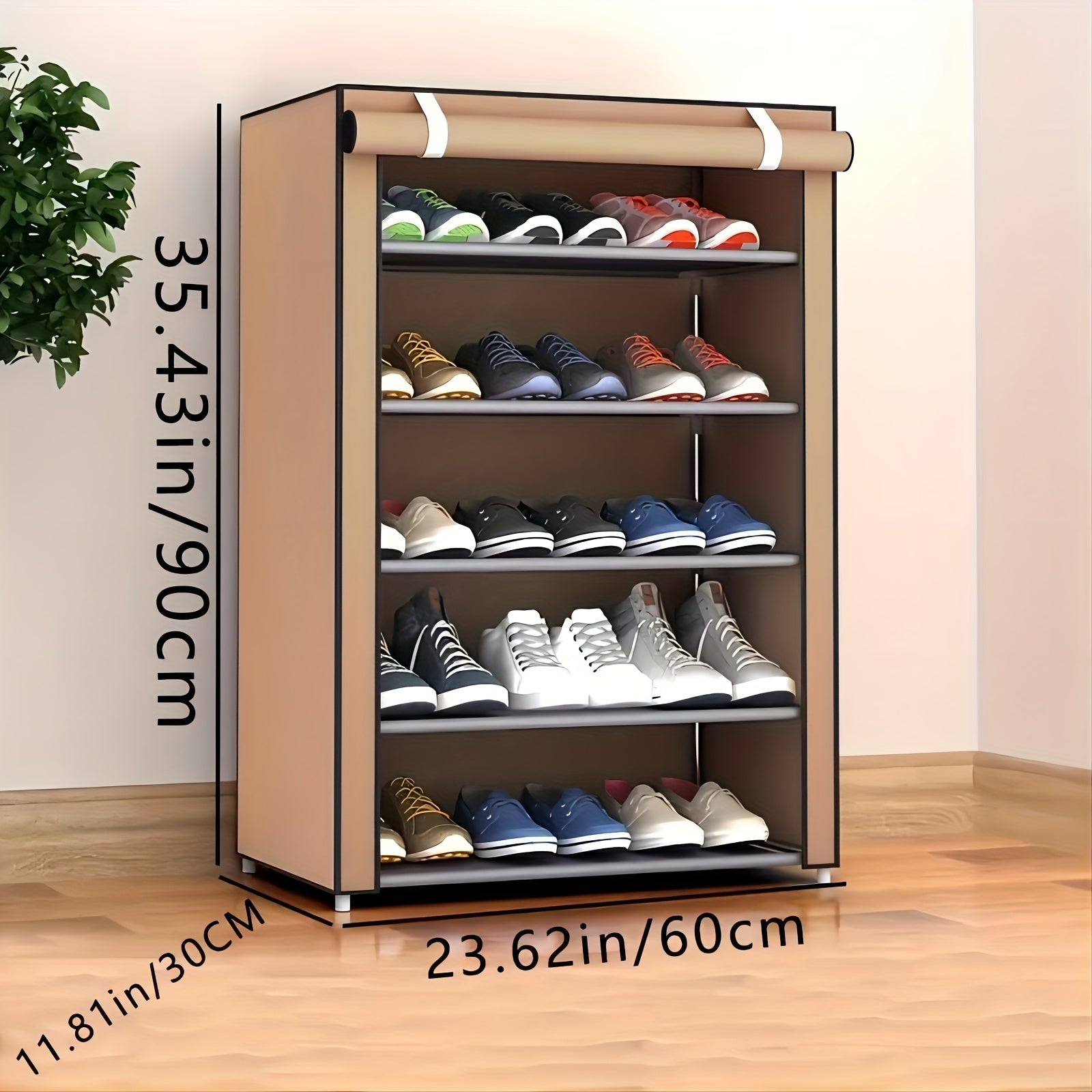 Stainless Steel Shoe Rack Dustproof Shoe Cabinet Floor Standing Shoe Storage
