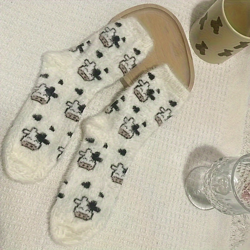 Teen's Non-slip Winter Thermal Plush Sleep Socks