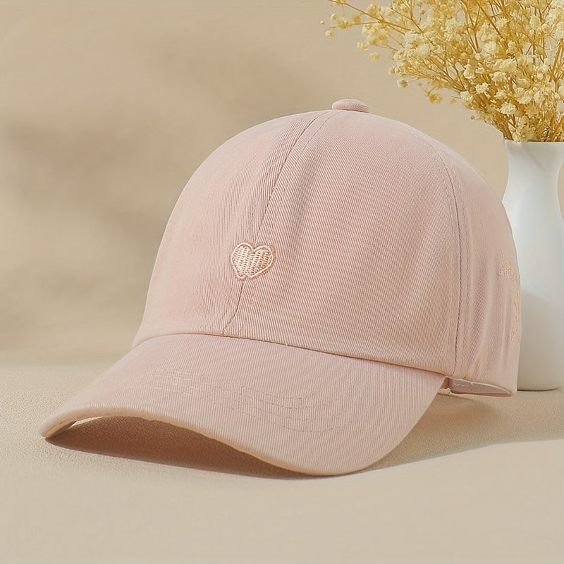 Kids Love Letter Embroidery Top Ponytail Hat
