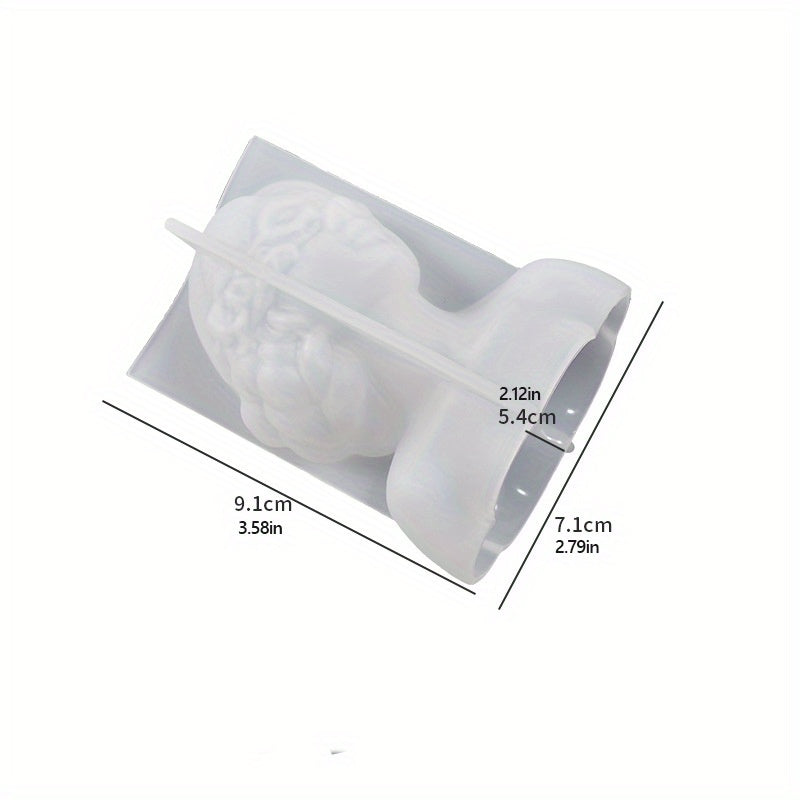 3D Candle Silicone Mold Closed Eye Girl DIY Ornaments Plaster Statue Mold