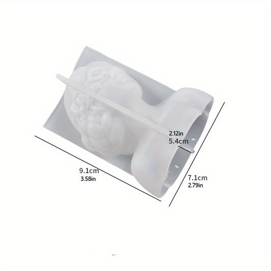 3D Candle Silicone Mold Closed Eye Girl DIY Ornaments Plaster Statue Mold