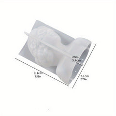 3D Candle Silicone Mold Closed Eye Girl DIY Ornaments Plaster Statue Mold