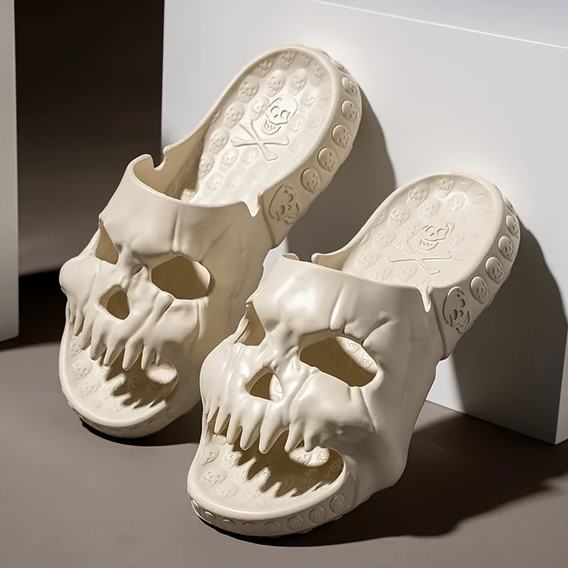Men's Lightweight Skull Slides Casual Slippers