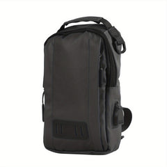 Men's Multifunctional Chest Bag USB Charging Waterproof Travel Shoulder Bag