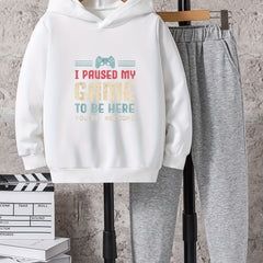 Boys Casual Long Sleeve Hooded Sweatshirt & Sweatpants Set