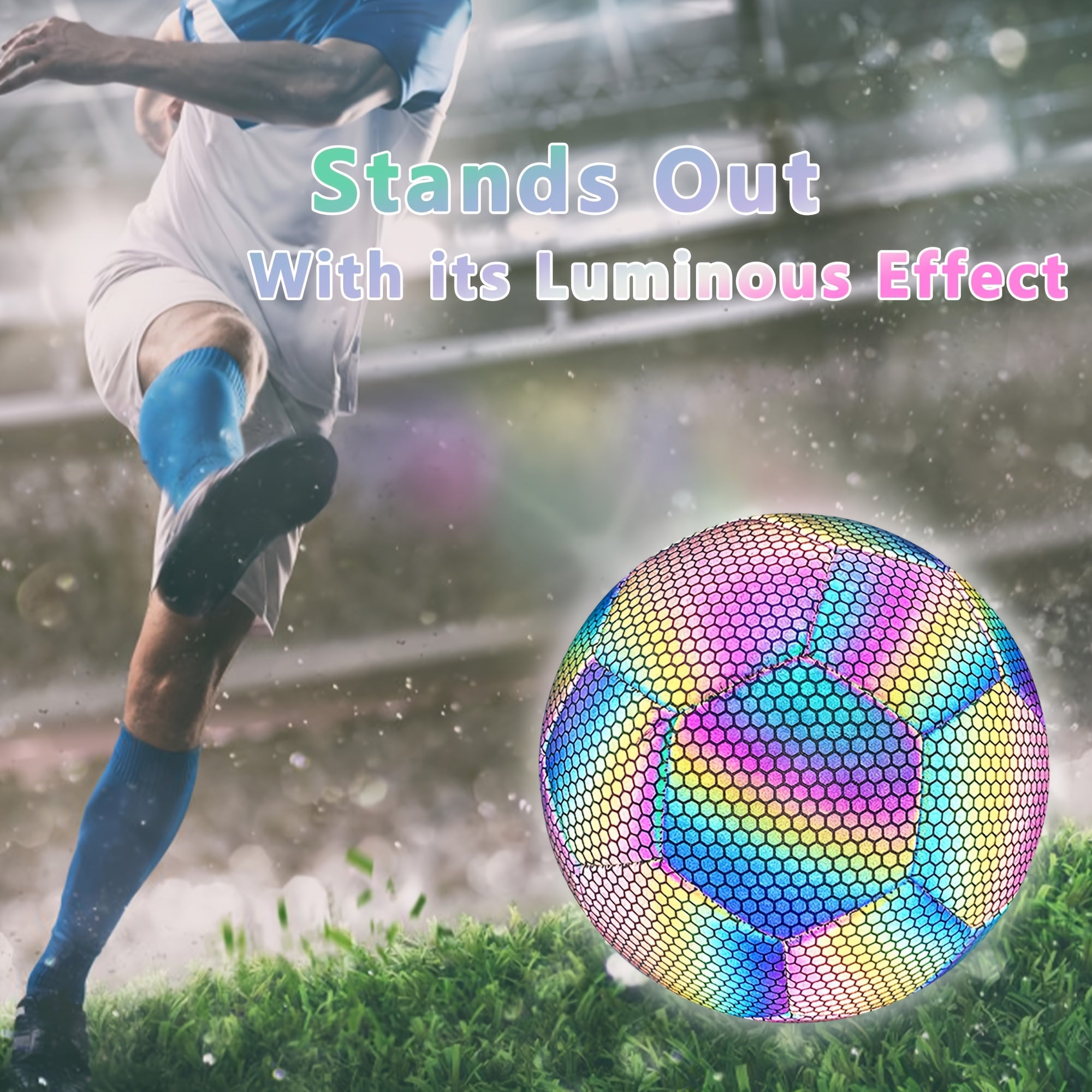 Luminous Reflective Football Night Game Durable Seamless Waterproof