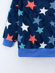 Star Pattern Flannel Pajamas 2pcs Set Thermal PJ Boy's Loungewear