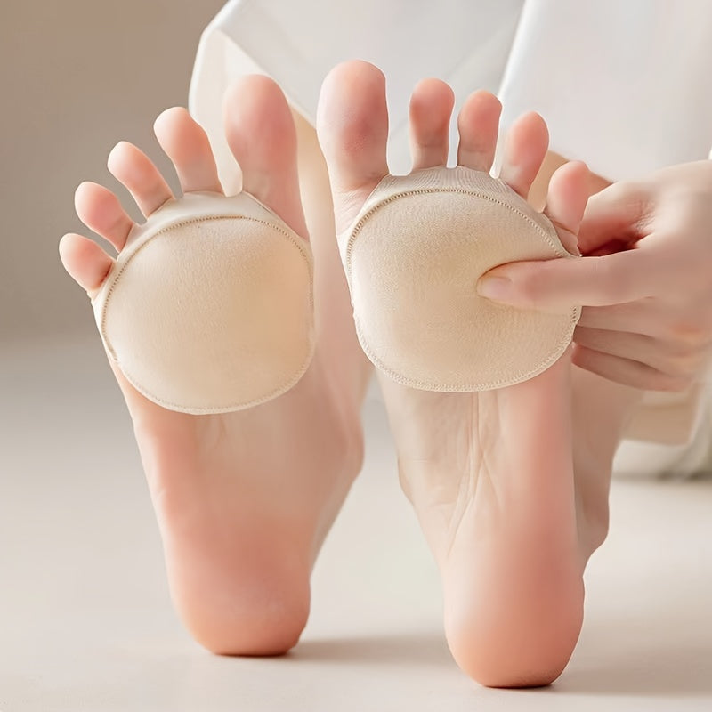 Women's High Heel Forefoot Cushion Pads - Non-slip Insoles & Invisible Socks