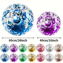 Glitter PVC Inflatable Beach Ball - Two Sizes