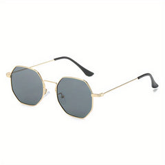 Polygon Sunglasses Retro UV400 Sun Shades Metal Glasses With Bag