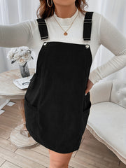 Corduroy Overall Dress With Pockets