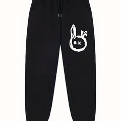 Rabbit Pattern Joggers Loose Fit Drawstring Pants