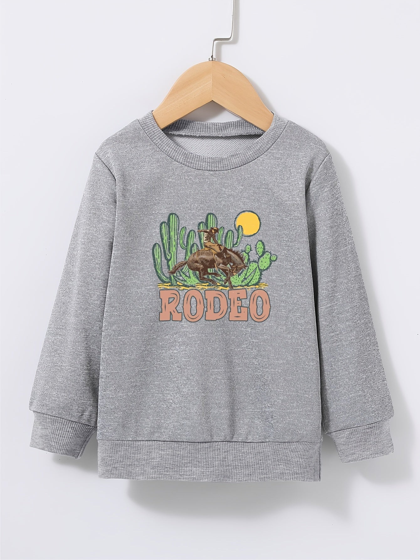 Cactus & Cowboy Kid's Sweatshirt RODEO Print Long Sleeve Top