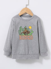 Cactus & Cowboy Kid's Sweatshirt RODEO Print Long Sleeve Top