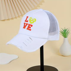 Distressed Denim Baseball Cap for Men Women