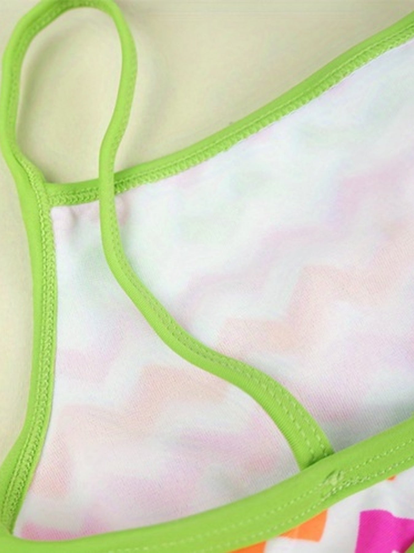 Girls Colorful Striped One Piece Swimsuit Sleeveless Swimwear