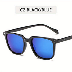 Photochromic Square Sunglasses Retro Rivet UV400 Sun Shades