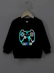 Boys Reflective Long Sleeve Sweatshirt, Spring/Autumn Casual Kids Clothes