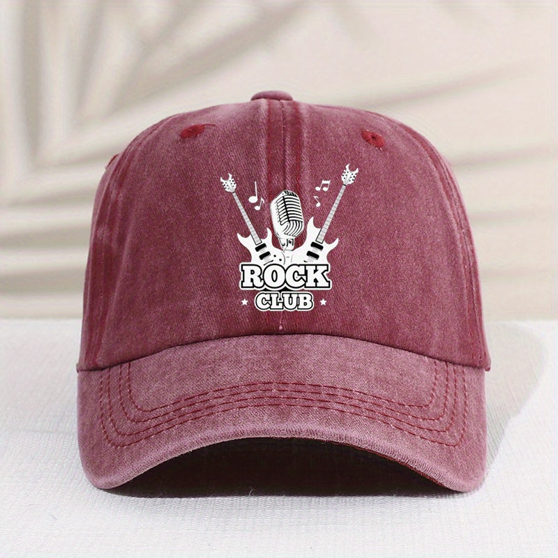 Casual Vintage ROCK CLUB Distressed Cap Sun Protection Comfortable Cap