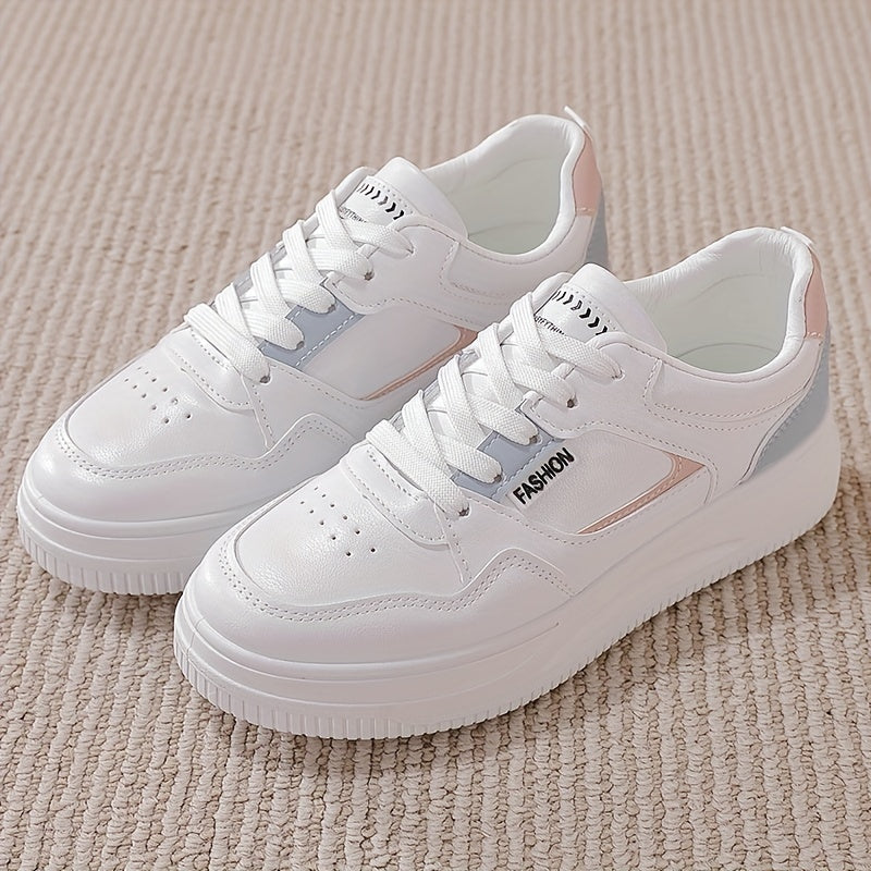 Women's Colorblock Sneakers Low Top Lace Up Walking Shoes