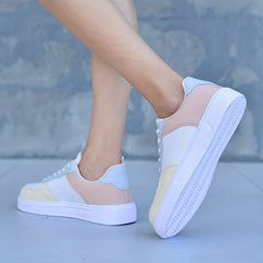 Women's Lace-Up Platform Sneakers Low Top Board Shoes Outdoor Running Shoes