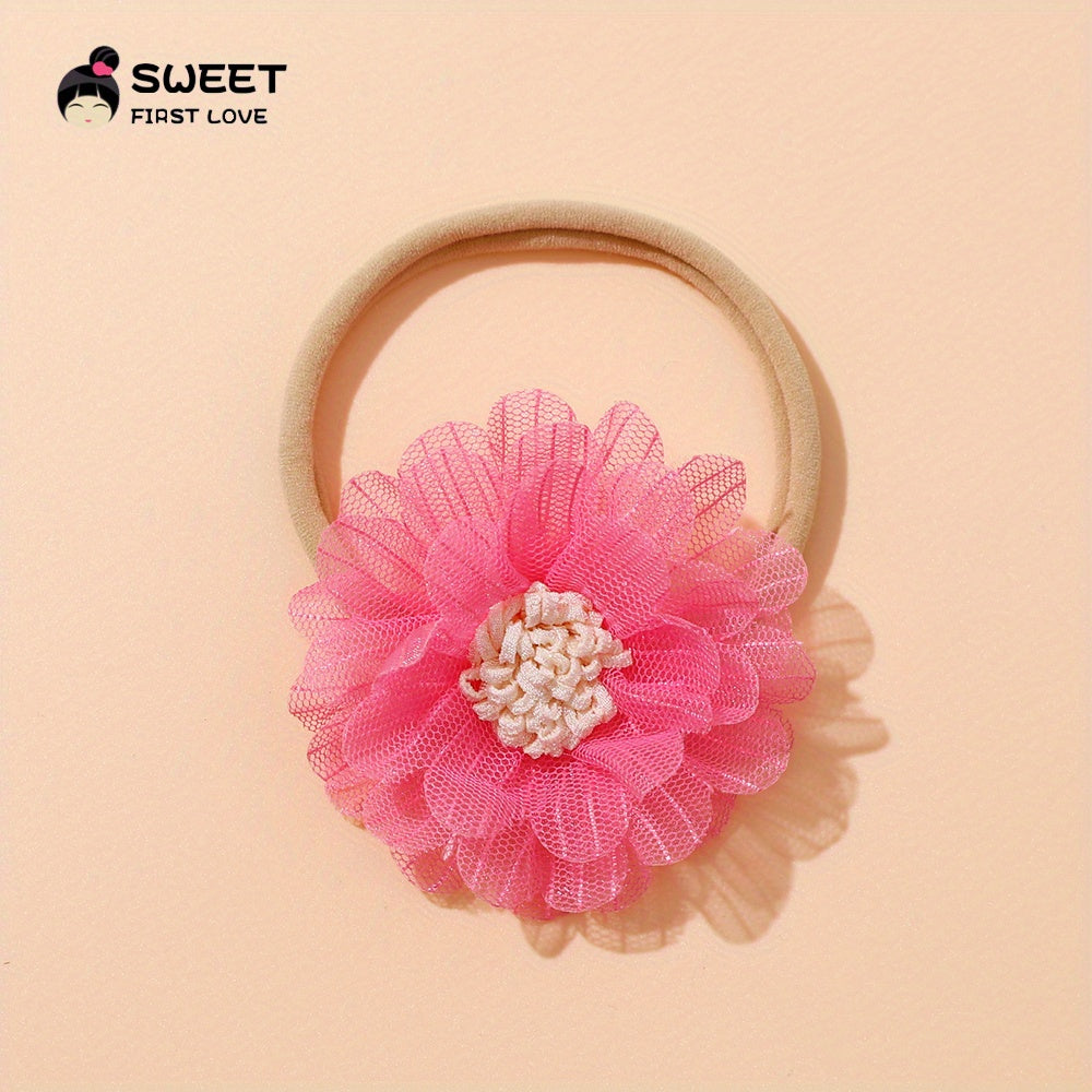 Mesh Flower Baby Headband Photography Prop
