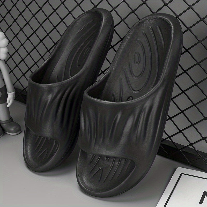 Men's Solid Non Slip Open Toe Slippers All Seasons
