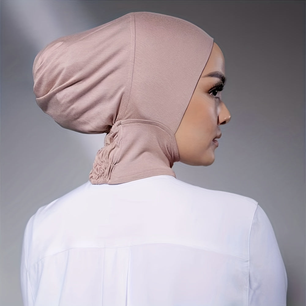 Solid Elastic Inner Cap Turban Head Wraps Casual Underscarf