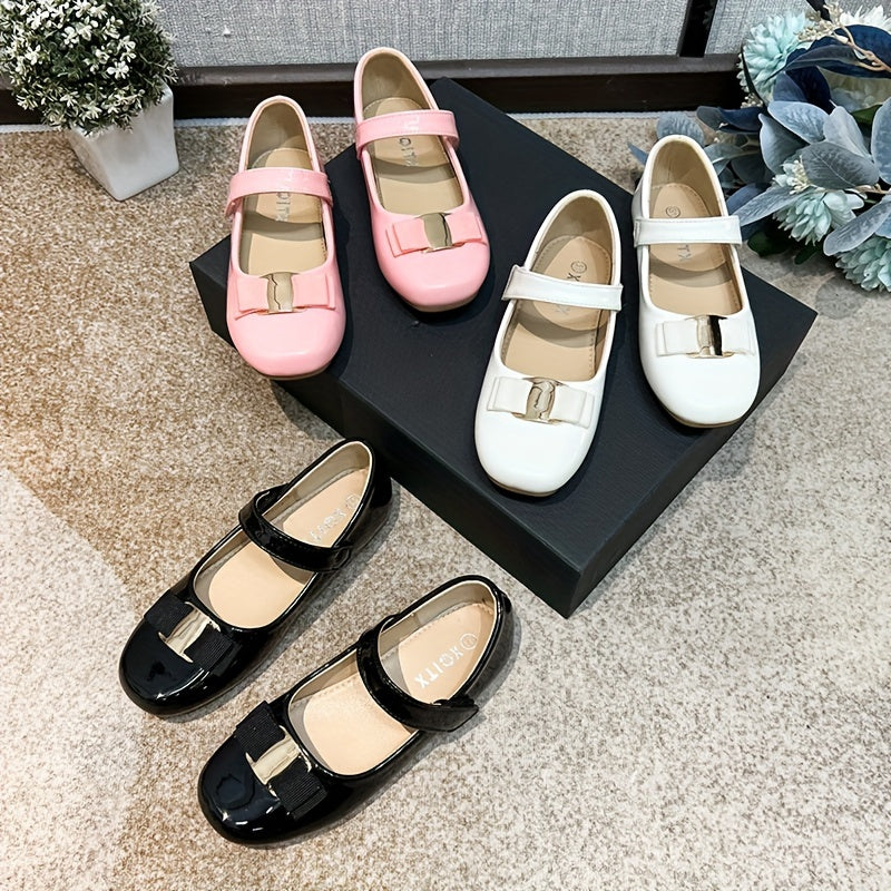 Girls Bowknot Flat Shoes Lightweight Party Dress Shoes