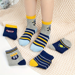 Boys Kids Casual Striped Socks Breathable Crew Socks