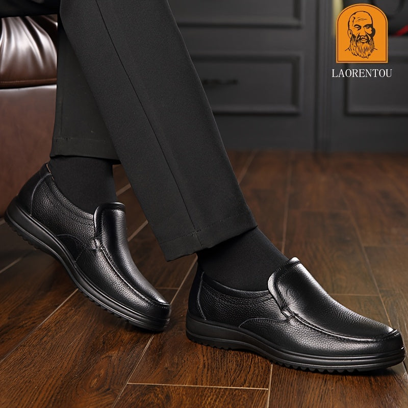 LAORENTOU Men's Leather Oxfords Comfortable Slip On Shoes