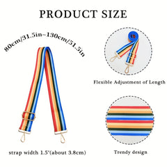 Colorful Striped Pattern Bag Strap DIY Travel Accessories Replacement