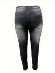 Washed Ripped High Rise Skinny Jeans