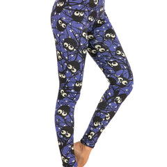 Cartoon Owl Print High Waist Leggings Skinny Stretchy Long Length