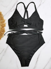 Self-tie Bra & Panty Swimsuit Two Piece Set