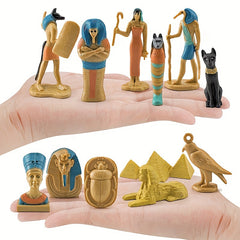 12-Piece Egyptian Pyramid Lion Face Mummy Box Toy Set