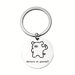 Line Puppy Stainless Steel Keychain For Boys