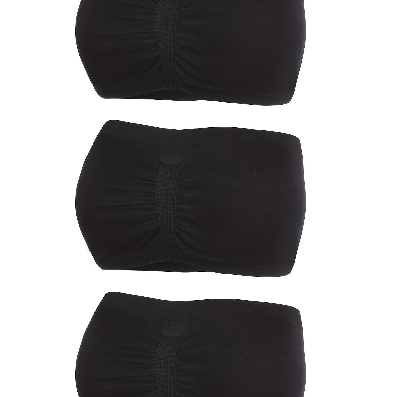 3pcs Strapless Bandeau Bras Soft Stretch Everyday Women's Lingerie
