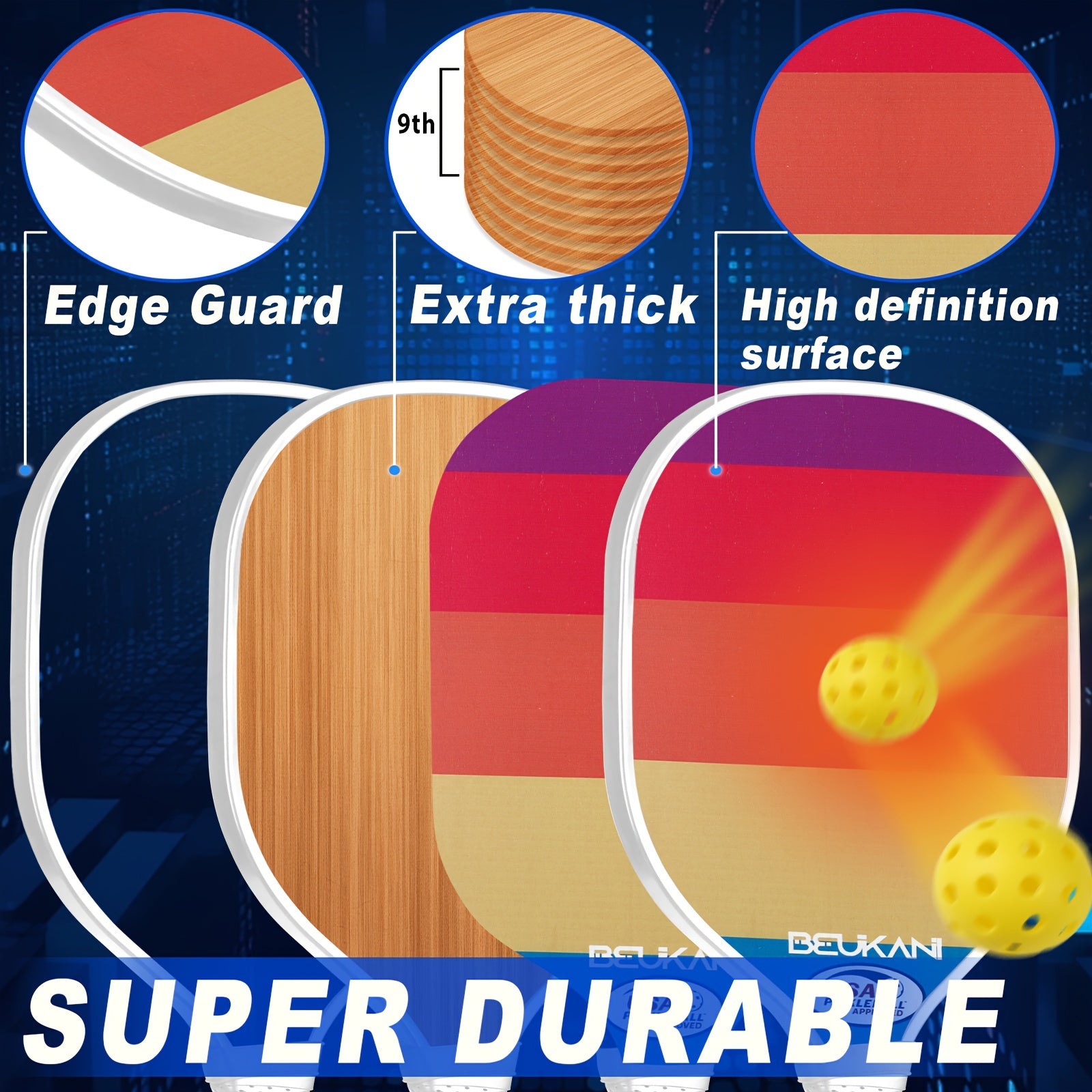 USAPA Approved Pickleball Paddles Set Of 2 with Accessories