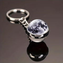 Moon Keychain Solar System Galaxy Nebula Earth Mars Saturn Pendant