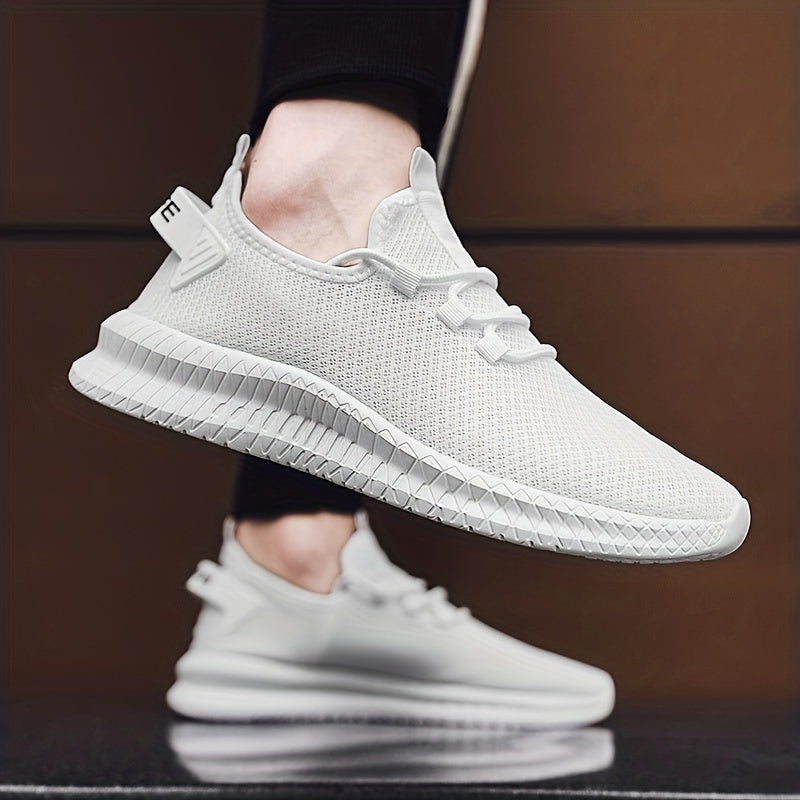 Men's Knit Lace Up Casual Shoes Lightweight Comfy Sneaker