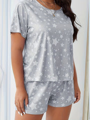 Short Sleeve Top & Shorts Lounge Set Women's Loungewear