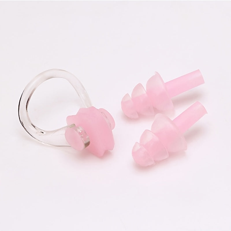 Waterproof Swimming Nose Clip & Earplugs Set Soft Silicone Unisex Diving