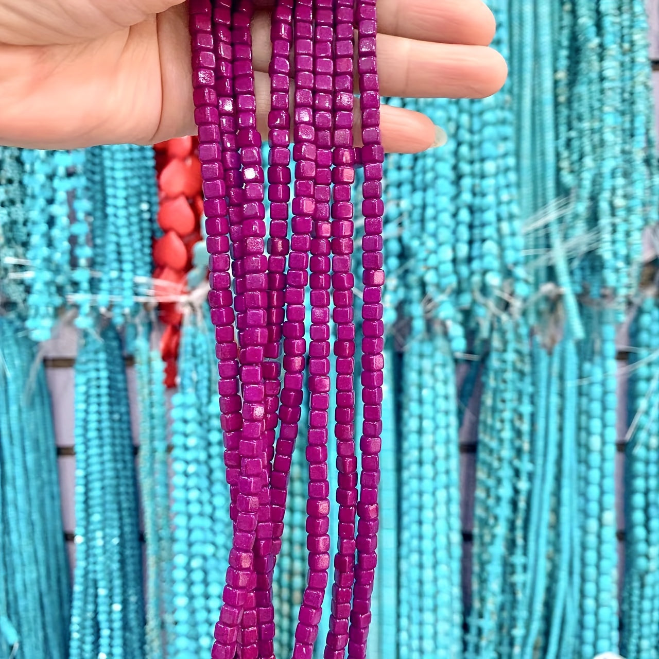 90pcs Turquoise Cube Beads DIY Jewelry Making Necklace & Bracelet