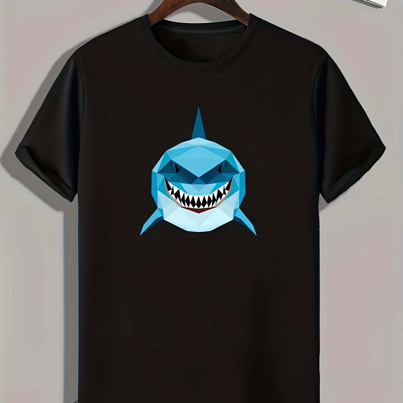Shark Print Men's Graphic T shirt Casual Comfy Tees For Summer
