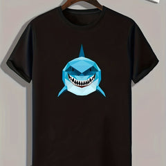 Shark Print Men's Graphic T shirt Casual Comfy Tees For Summer