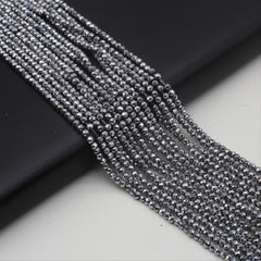 15'' Gray Spinel Plated Faceted Small Beads for Beading